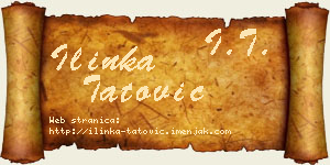 Ilinka Tatović vizit kartica
